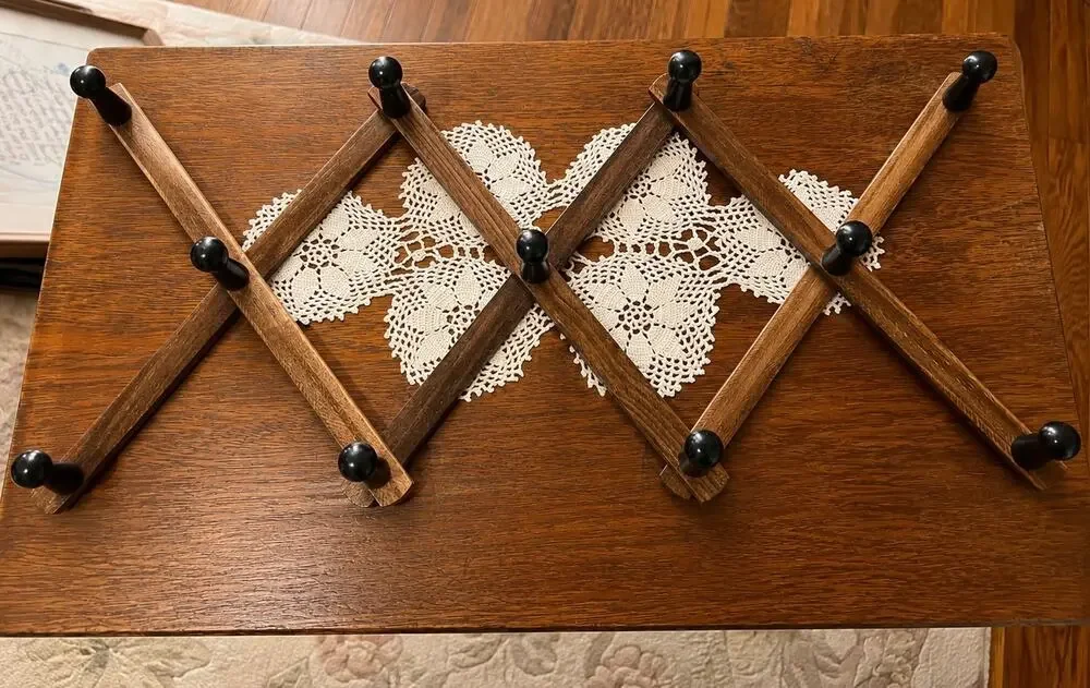 Solid Wood Accordion Rack - Brown/Black